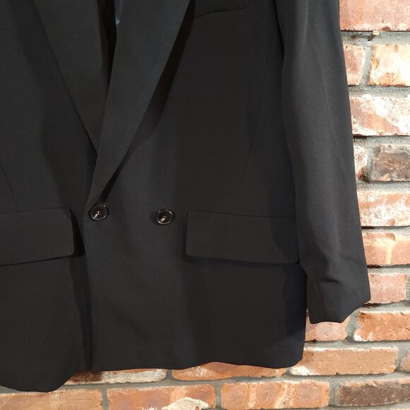 Zara Flowy Oversized Suit Blazer in Black Slouchy Menswear-inspired Women's XL - Picture 10 of 13